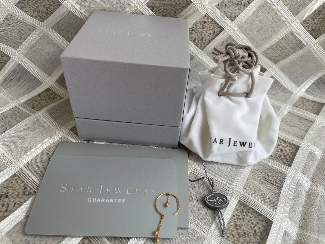 ゆりり　スタージュエリー　片耳ピアス　K18 ゴールド　フープ＆チェーン