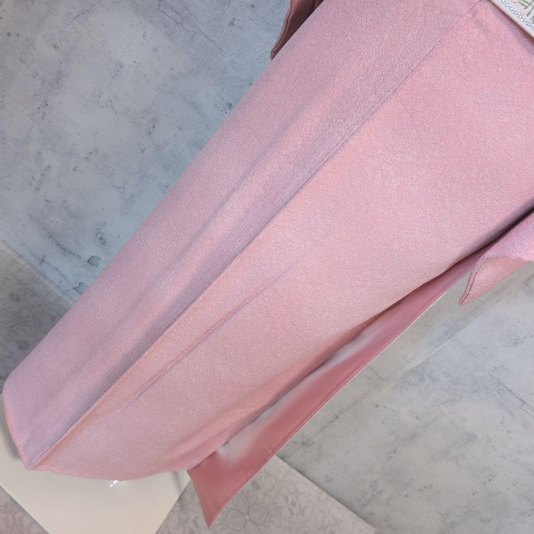 色無地　着物　フルセット　正絹　ピンク　スモールサイズ　Sサイズ　着物美品　F2