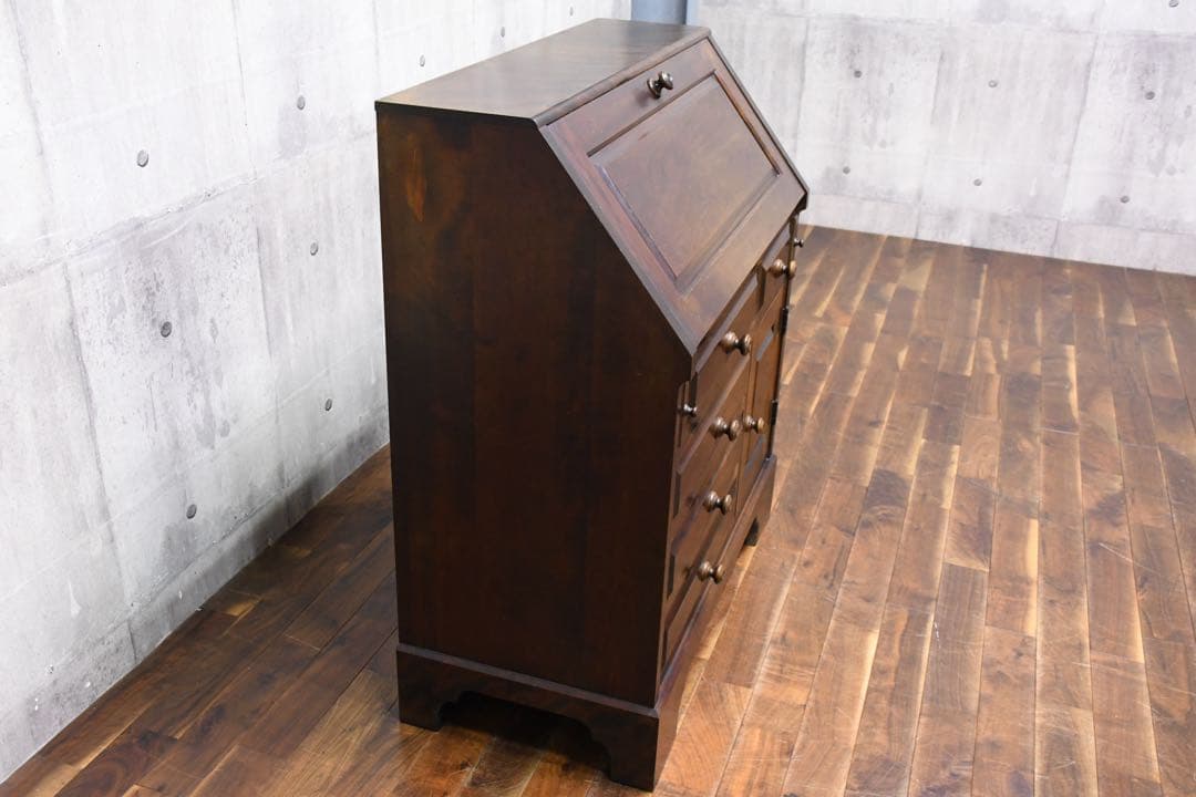 EIK46 北海道民芸家具 ライティングビューロー カバ材/樺材 チェスト