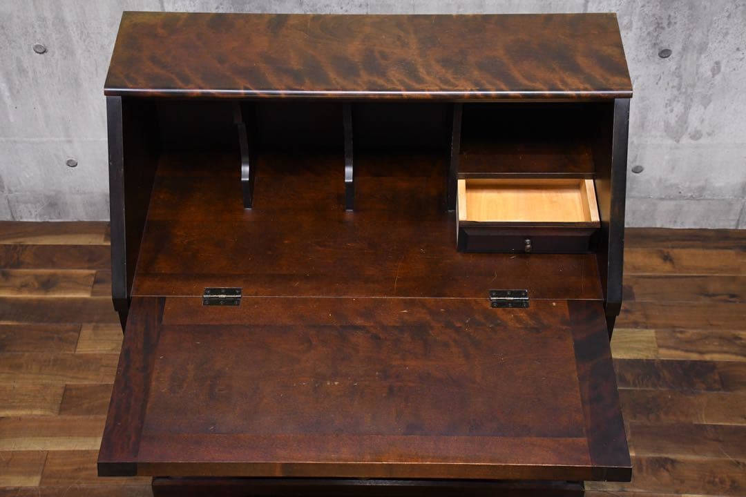 EIK46 北海道民芸家具 ライティングビューロー カバ材/樺材 チェスト