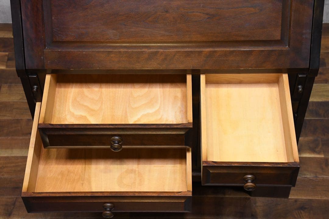 EIK46 北海道民芸家具 ライティングビューロー カバ材/樺材 チェスト