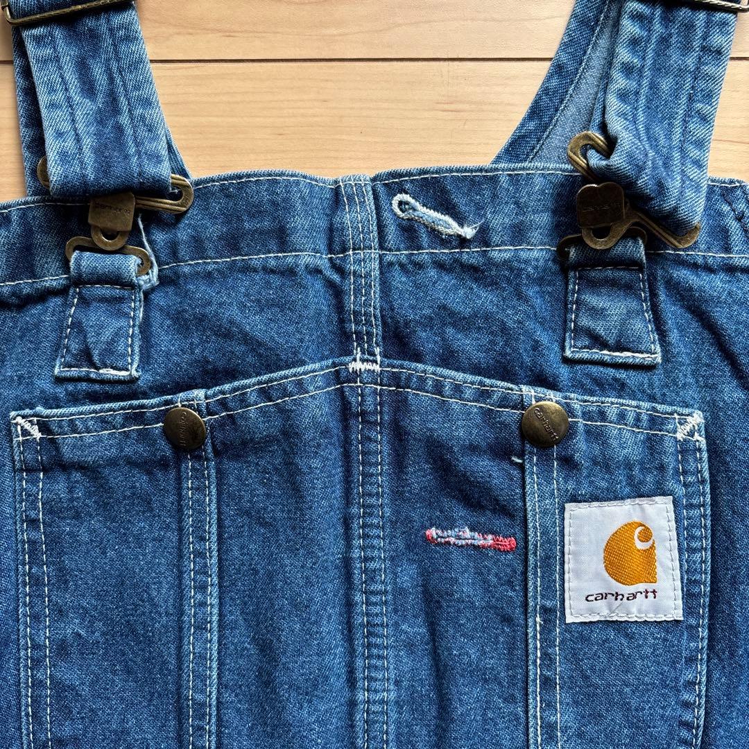 【希少サイズ】W46 L28 カーハートデニム オーバーオール ワイドシルエット