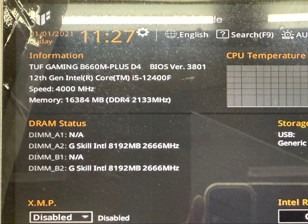 ASUS TUF B660M-PLUS D4 自作PCパーツ　マザーボード