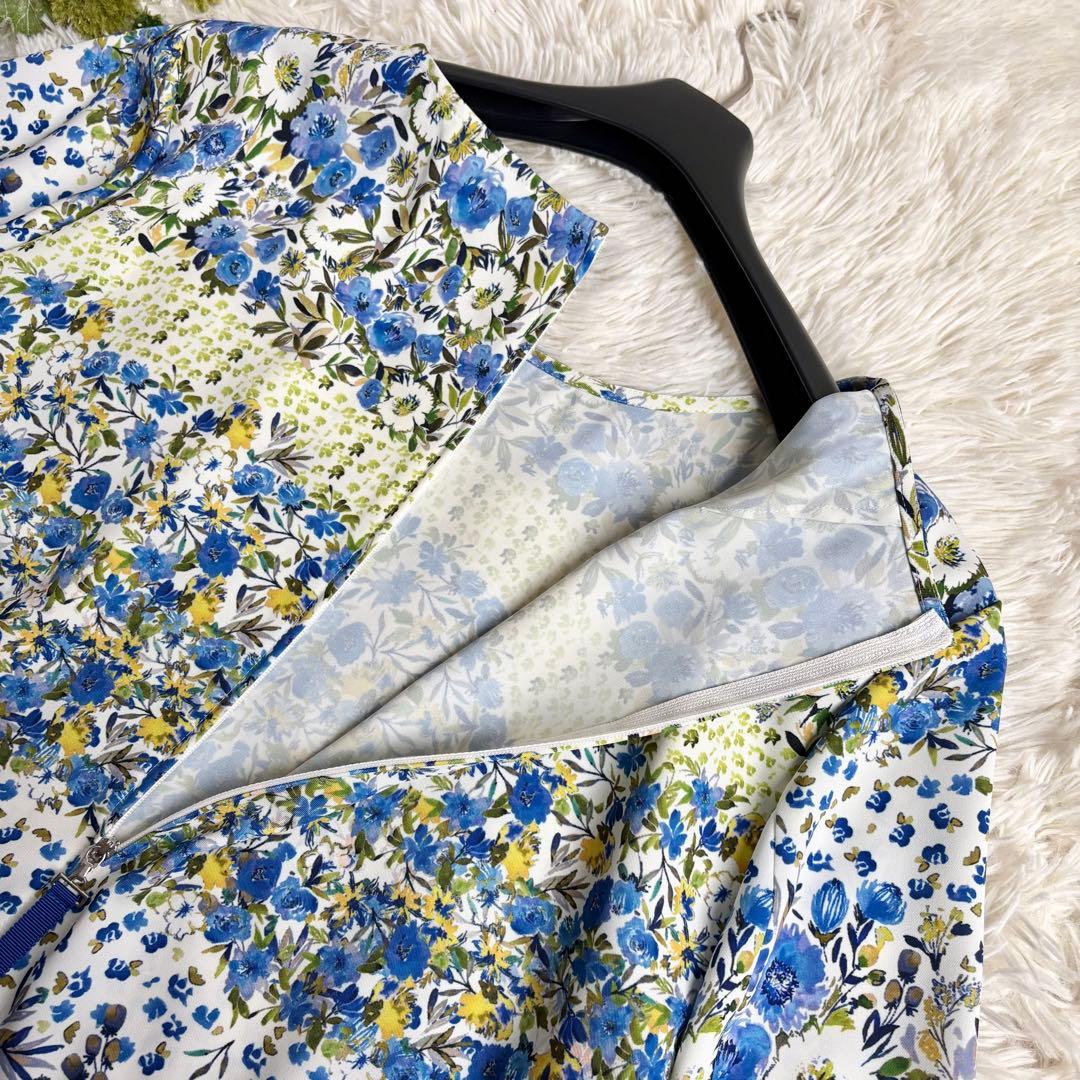 未使用級 23年♡レリアン 花柄プリントブラウス チュニック 13+ ヘムライン