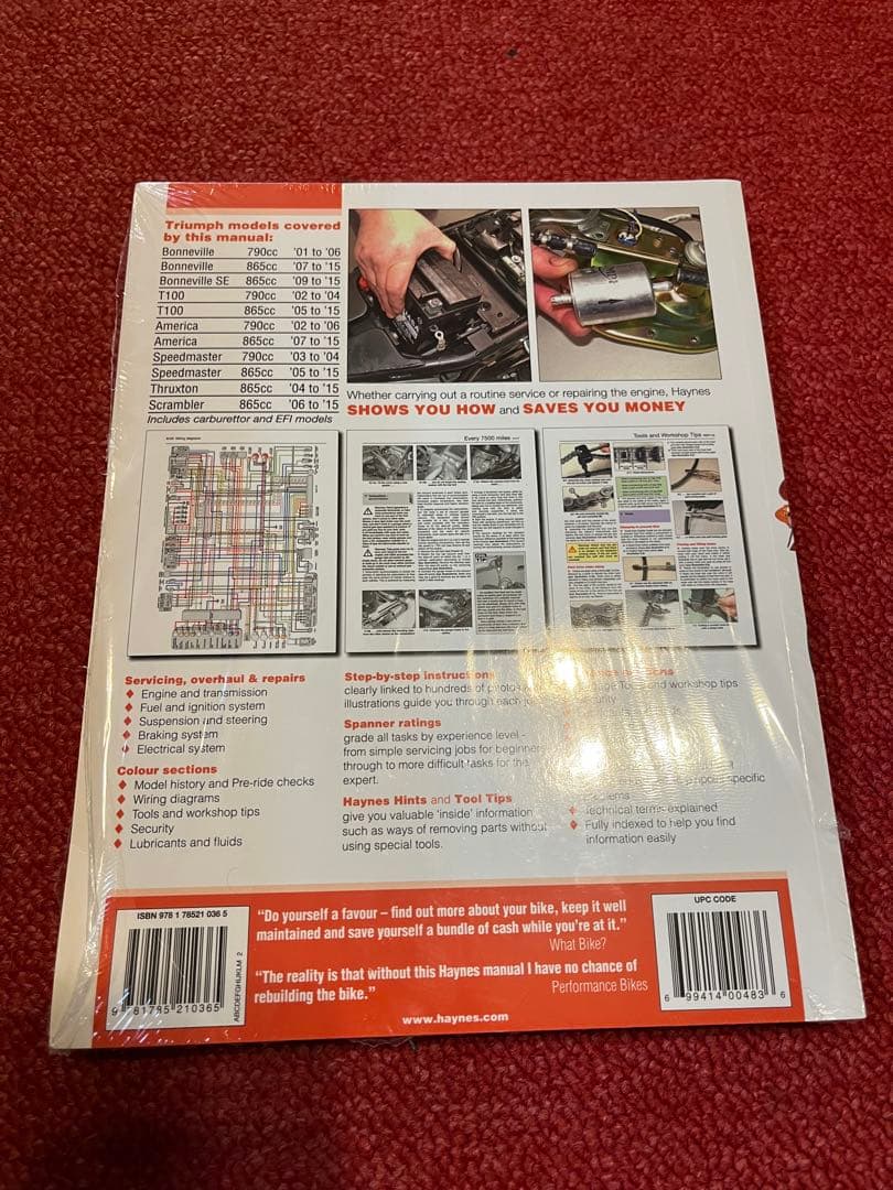 ( 新品未使用 トライアンフ　ボンネビル　ヘインズ整備書　2001から2015