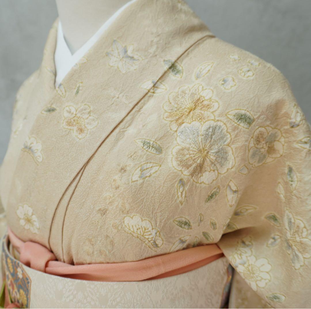 訪問着フルセット267▪︎ 正絹　卒業式　入学式【訪問着、袋帯、帯締め、帯揚げ】