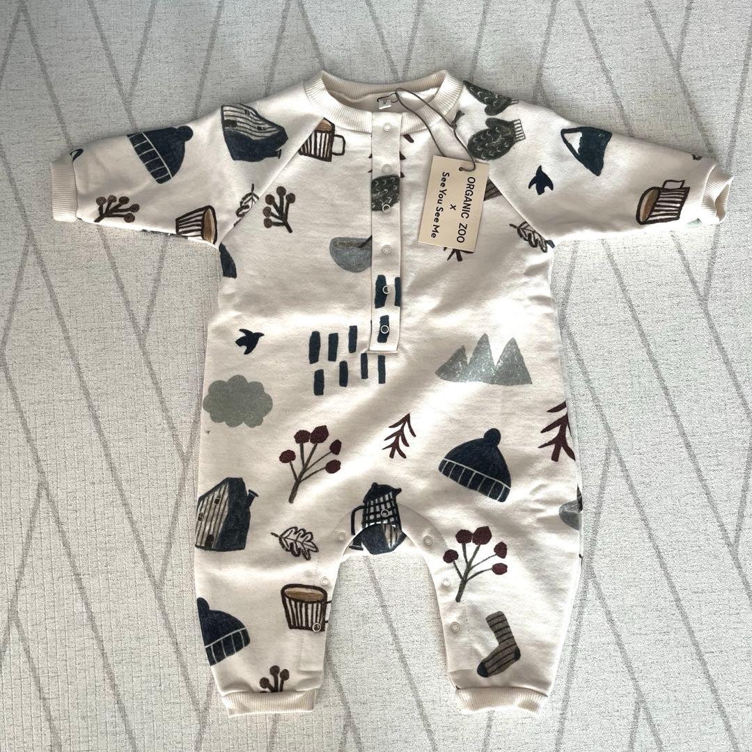 ロンパース・カバーオール organic zoo Cosy Wild Onesie Undyed 6-12