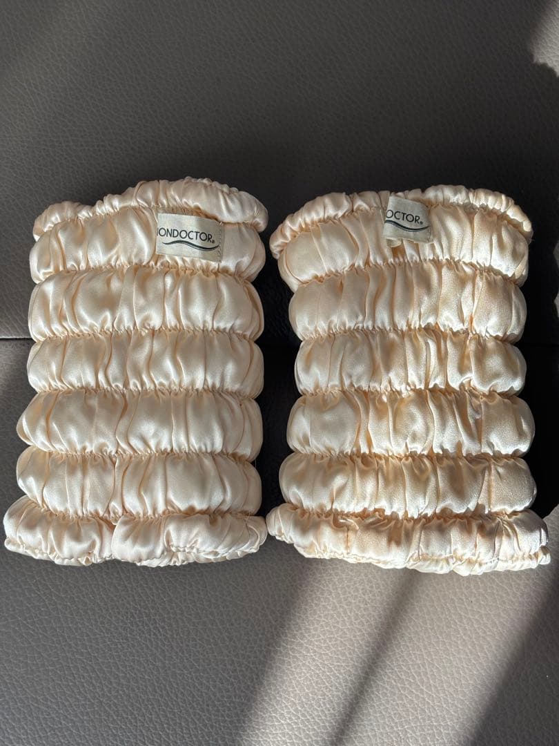 【美品】イオンドクター シルク足首レッグウォーマー パールベージュ