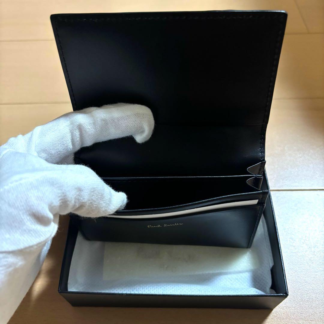 Paul Smith シグネチャーストライプインバーテッド　名刺入れ　黒　新品