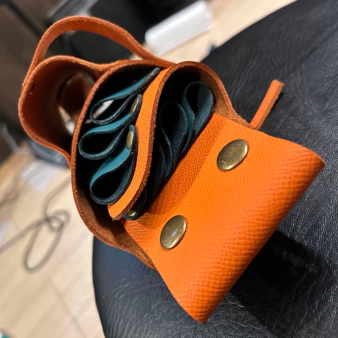 umasioオーダーシザーケース　6丁 オレンジ　グリーン