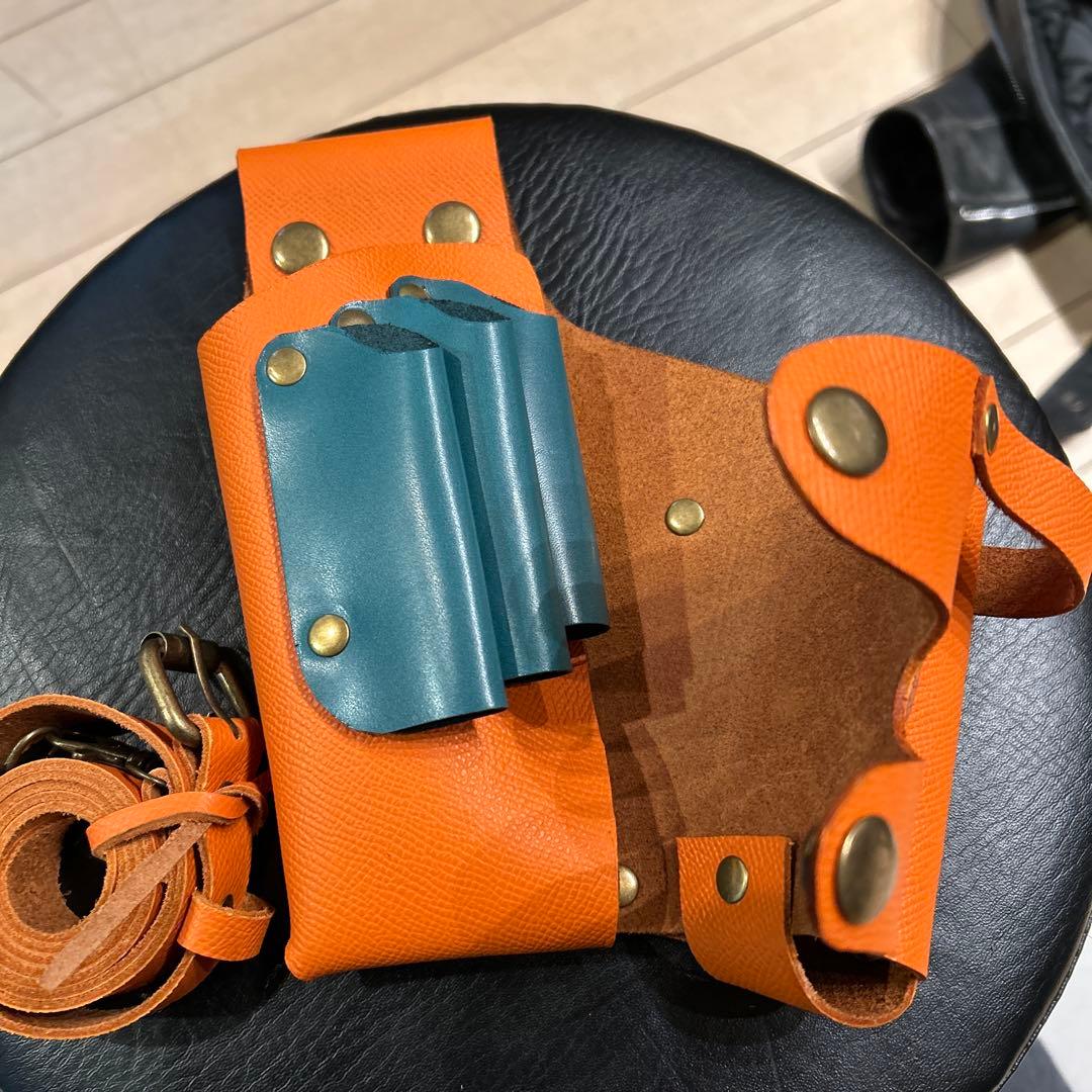 umasioオーダーシザーケース　6丁 オレンジ　グリーン