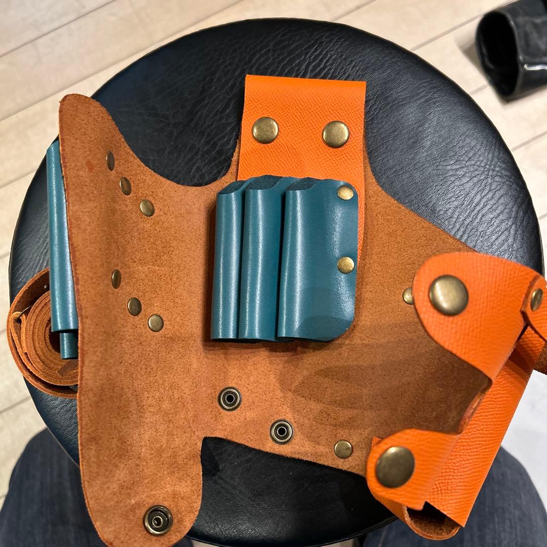 umasioオーダーシザーケース　6丁 オレンジ　グリーン