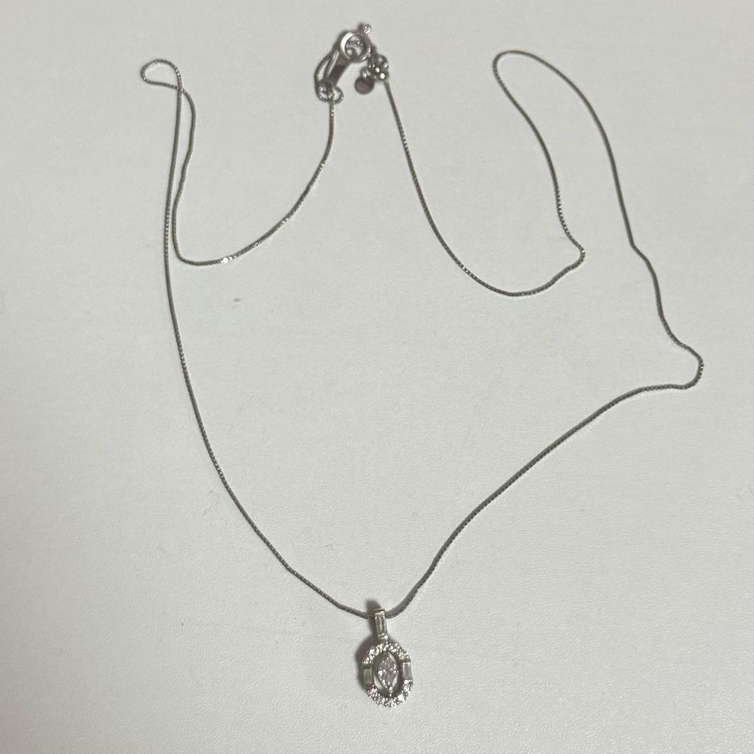 マーキスカット ダイヤモンド ネックレス 0.29ct