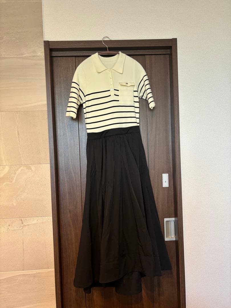 anuans ポロニットドッキングワンピース