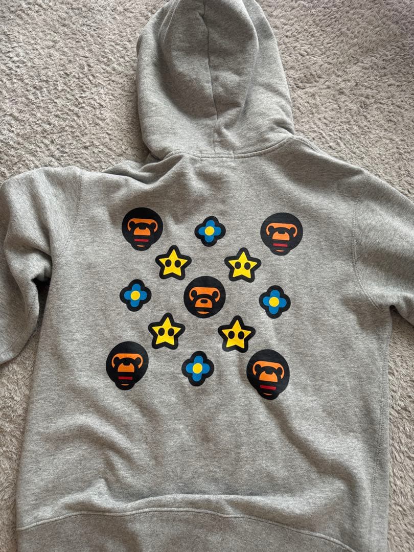 BAPE zip hoodie baby miloジップパーカー コットンGRY