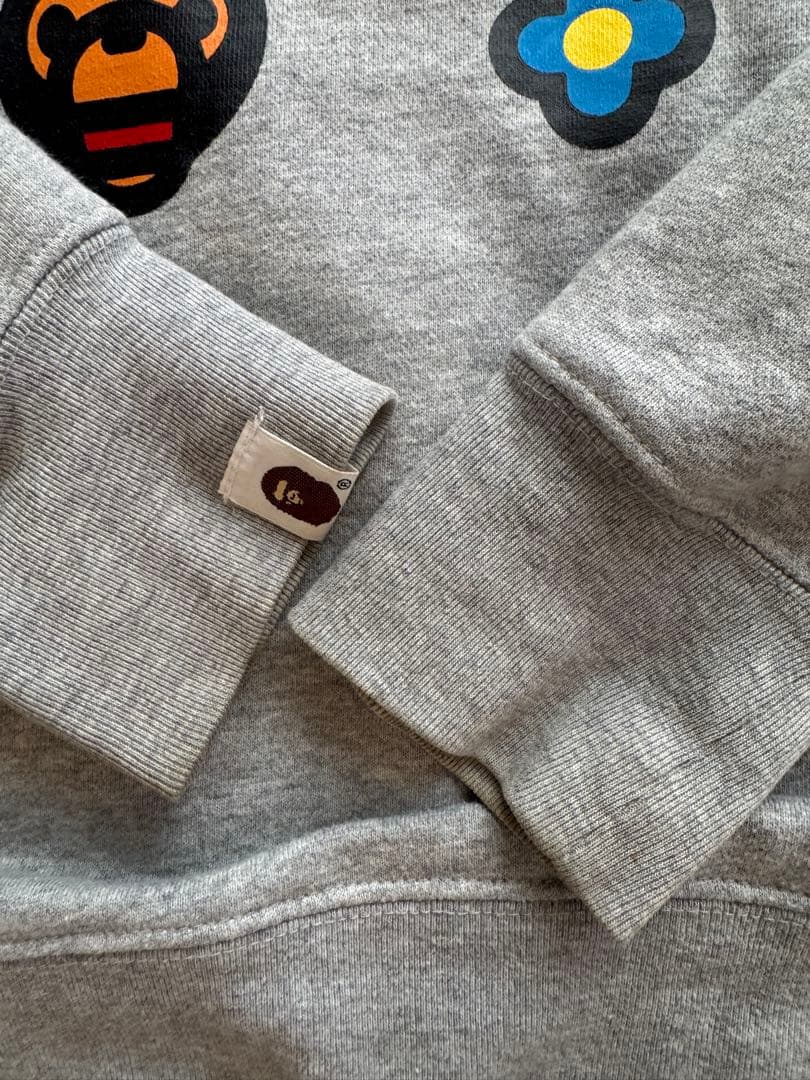 BAPE zip hoodie baby miloジップパーカー コットンGRY