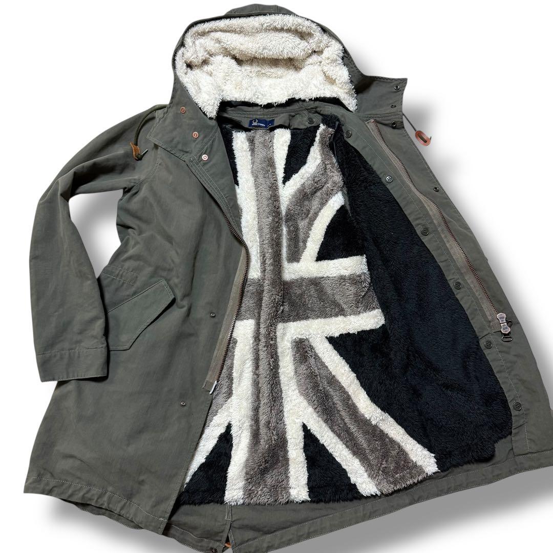 フレッドペリー 2way モッズコート 着脱裏ボアライナー付き カーキ Mサイズ