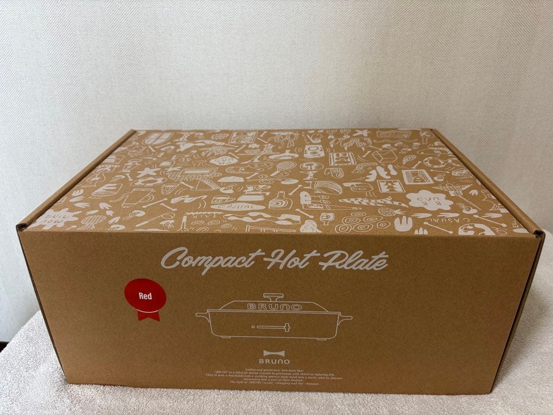 【未使用品】BRUNOコンパクト ホットプレート　BOE021-RD(レッド)