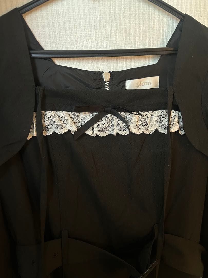 pium ティアードフリル長袖ミニワンピース ブラック【本日0時消します】