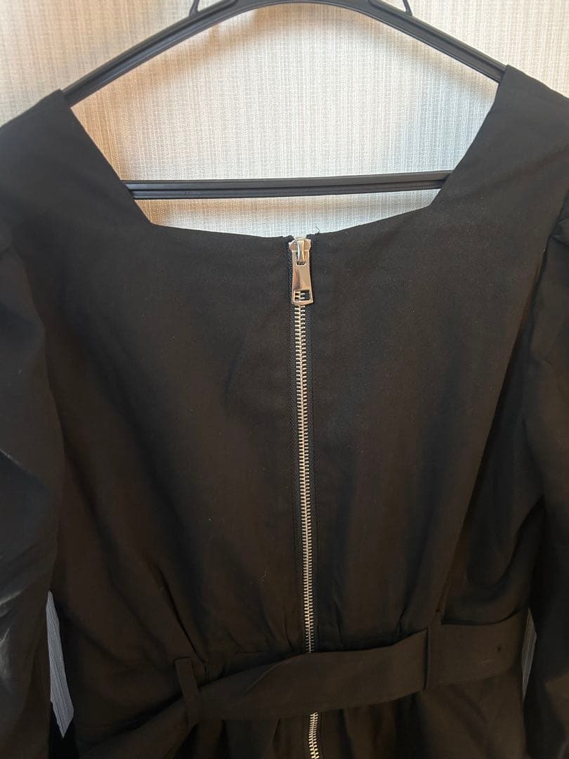 pium ティアードフリル長袖ミニワンピース ブラック【本日0時消します】