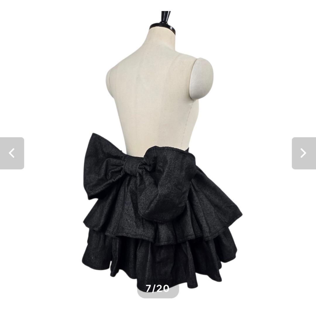 starry lillilly バックリボンデニムスカート　黒