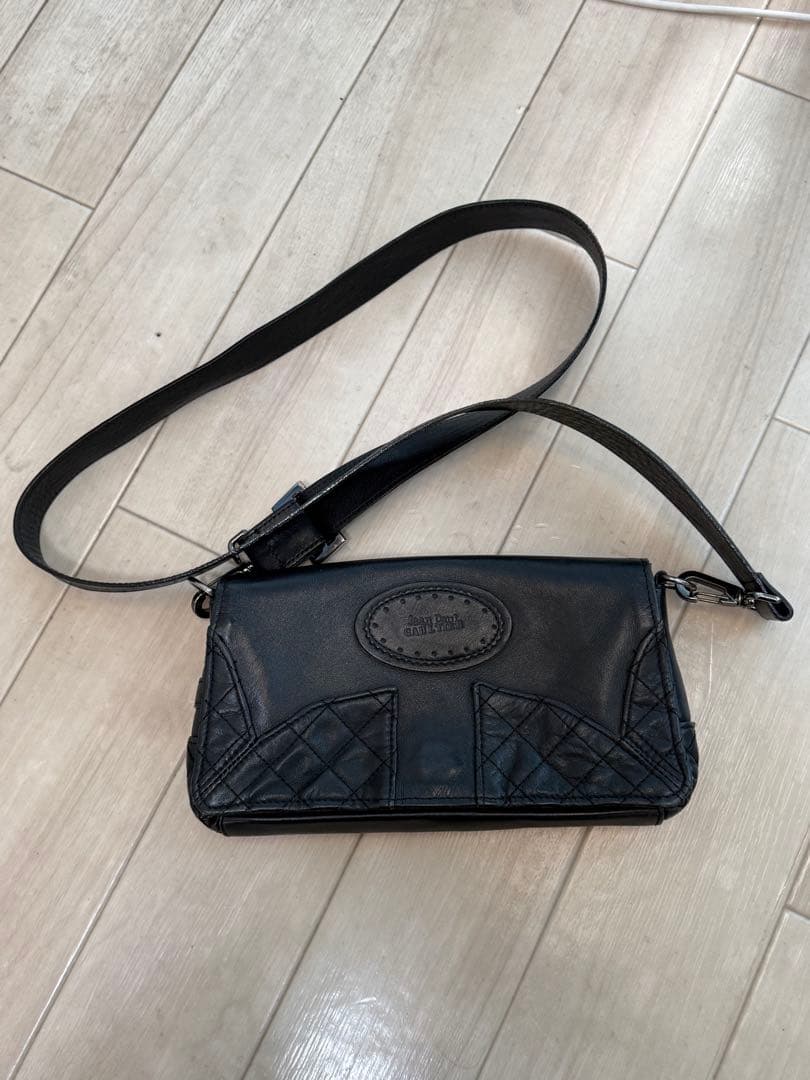 00s jean paul gaultier レザーショルダーバッグ　ゴルチエ
