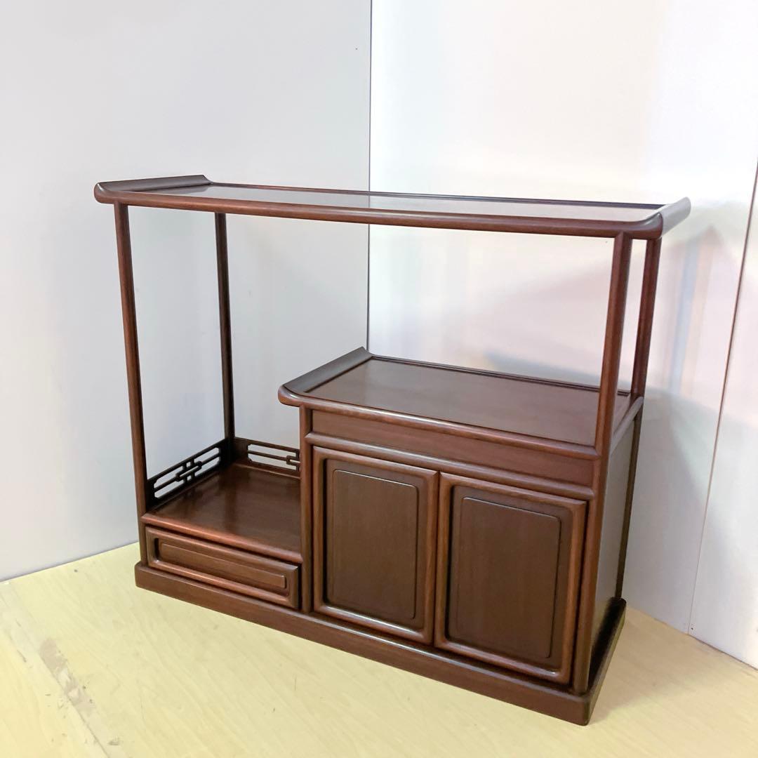 中澤唐木　紫峰作　日本伝統工芸品　飾り棚　和家具　茶棚　レトロ