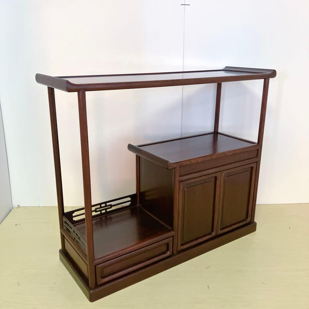 中澤唐木　紫峰作　日本伝統工芸品　飾り棚　和家具　茶棚　レトロ