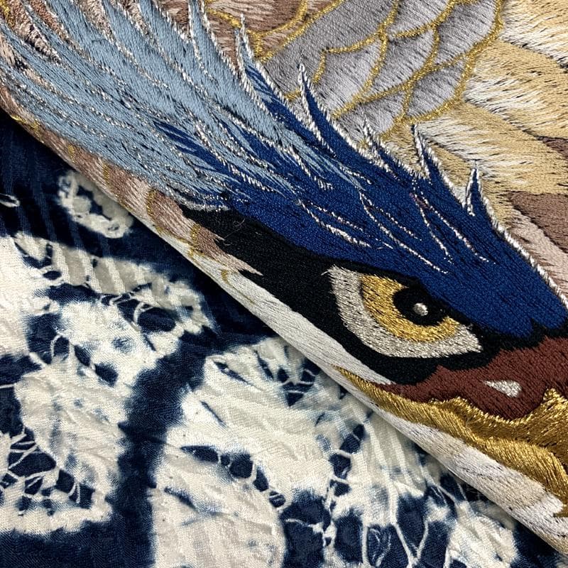 507ay33□お宮参り 男児 着物 掛け着 長襦袢付 総刺繍 絞染め□状態良好