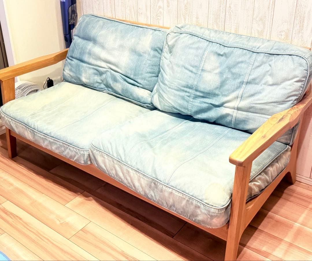 WTW TISMO ティズモ　デニム　2人掛けソファ 木製フレーム