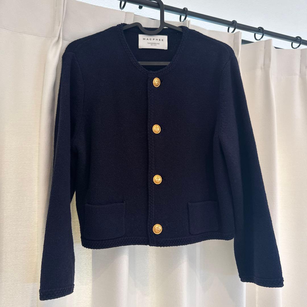 TOMORROWLAND MACPHEE ハーフミラノリブクロップドカーディガン