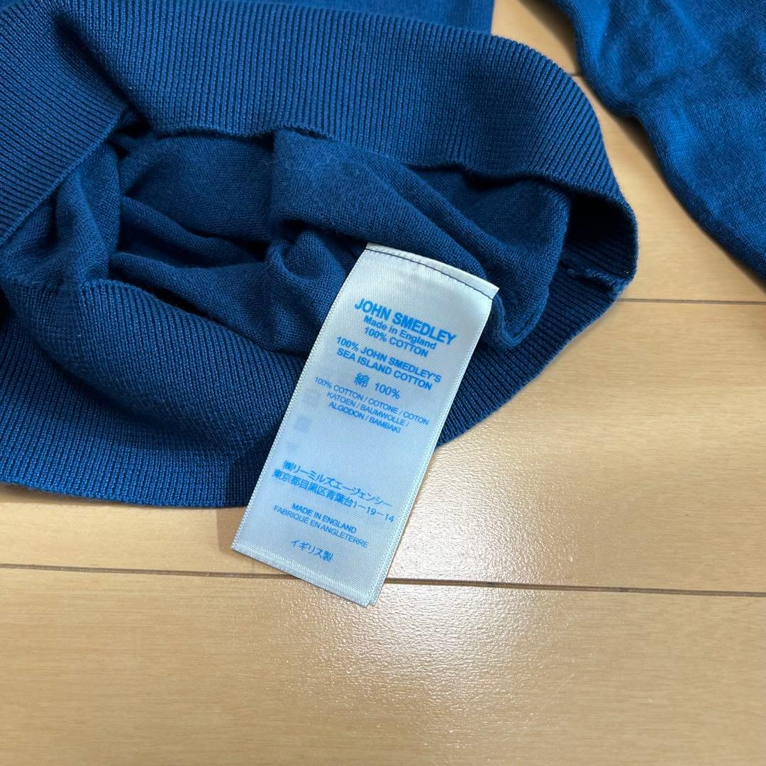 JOHN SMEDLEY インディゴ クルーネックニット