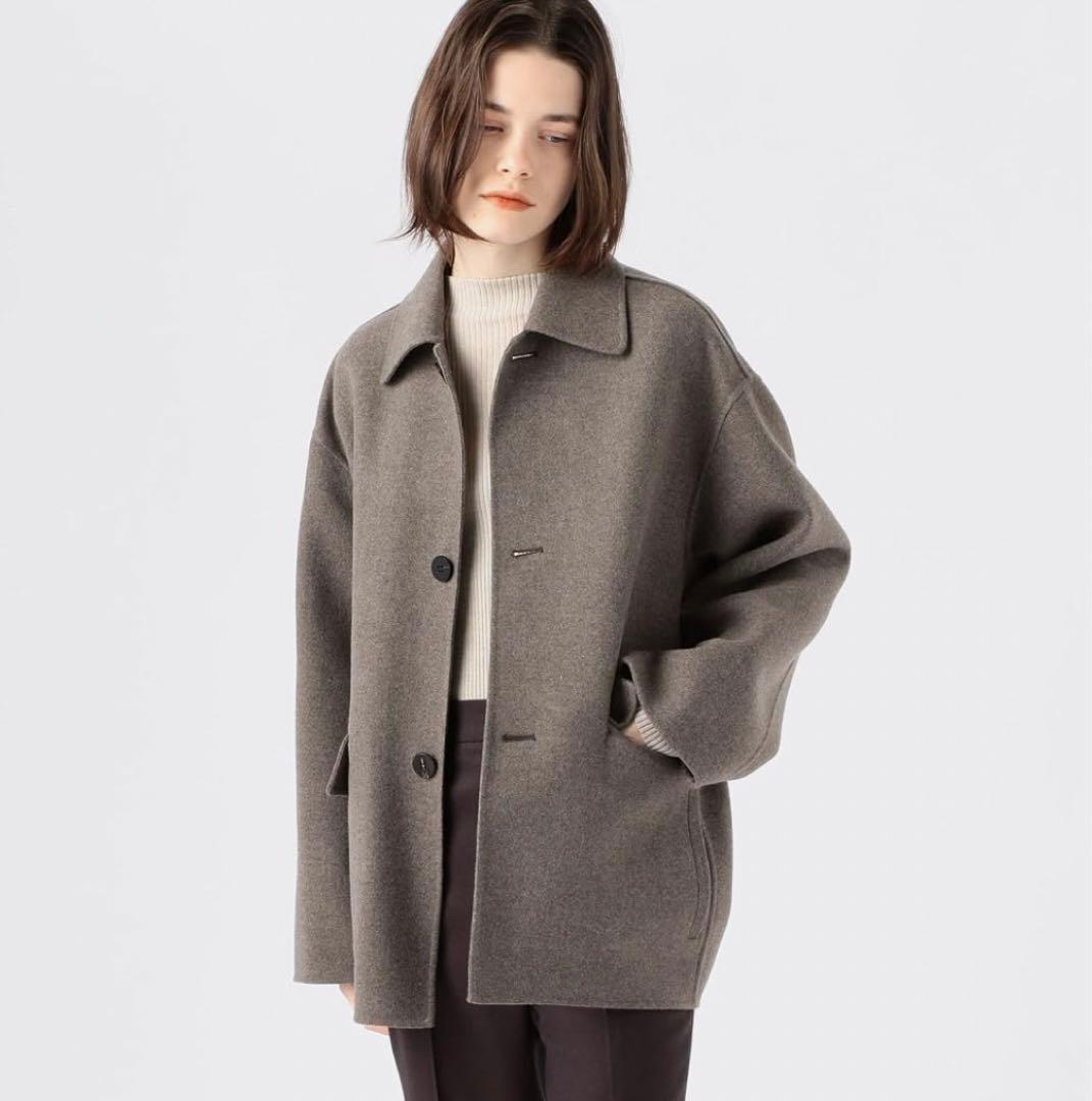 GALERIE VIE ウールカシミヤメルトン バルカラー　ショートコート