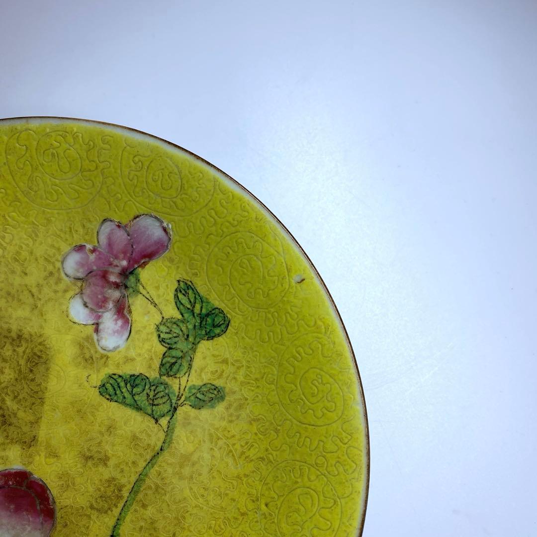 中国清時代　十錦手花図中皿　直径15.3㎝　東Y7-0331☆2Fタルチ