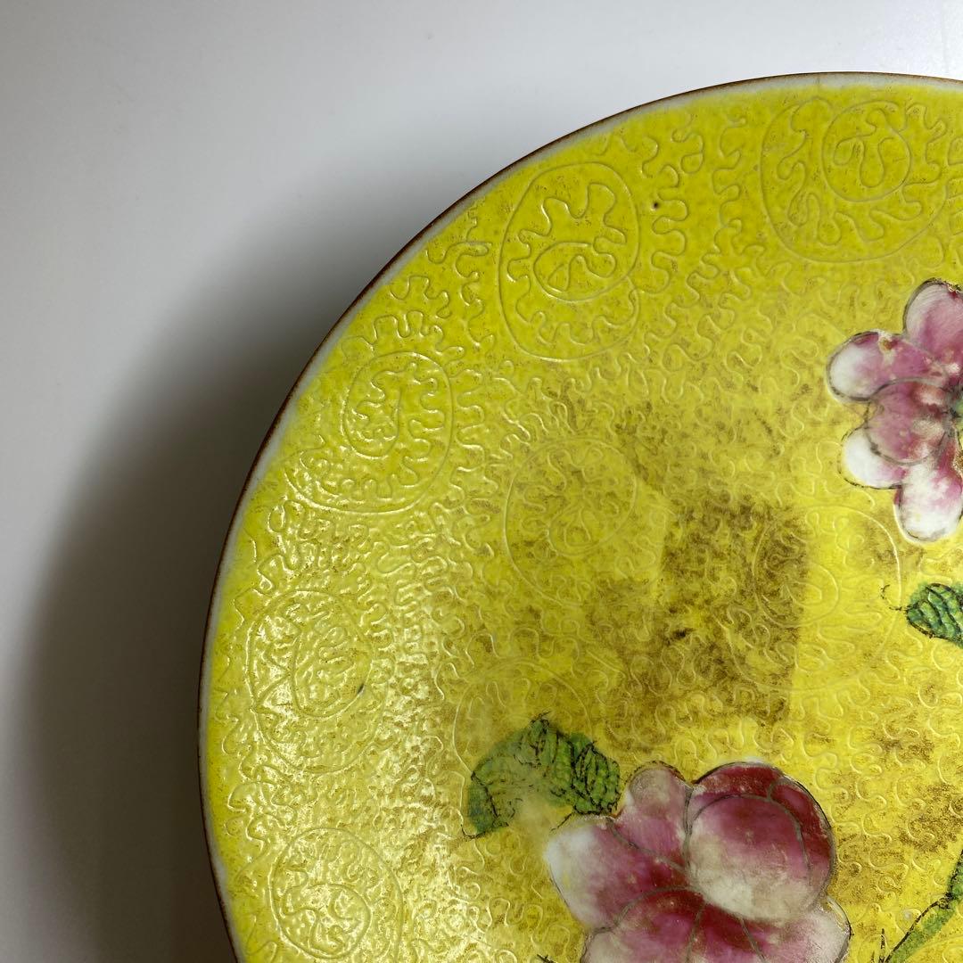 中国清時代　十錦手花図中皿　直径15.3㎝　東Y7-0331☆2Fタルチ