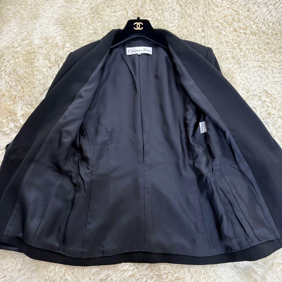 クリスチャンディオール　テーラードジャケット パイピングジャケット　ブラック