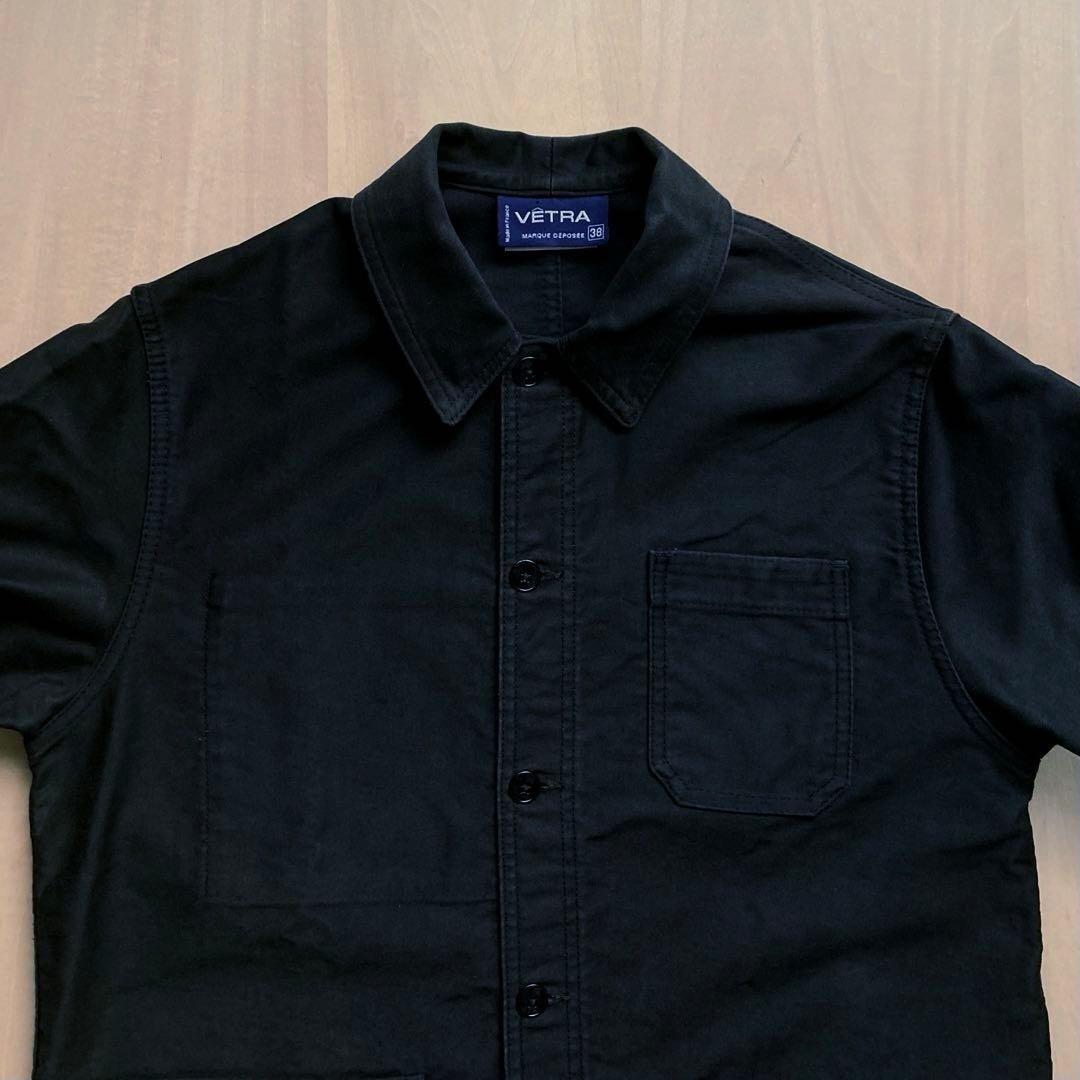 VETRA べトラ フランス製 モールスキン カバーオール ブラック 38 美品