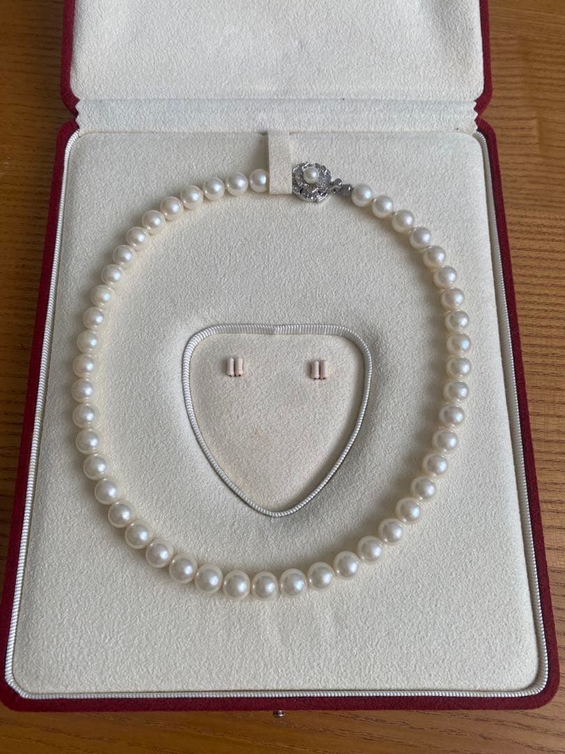 【最終値下げ】アコヤ真珠ネックレス　大玉 38㎝　真珠科学研究所のケース付き