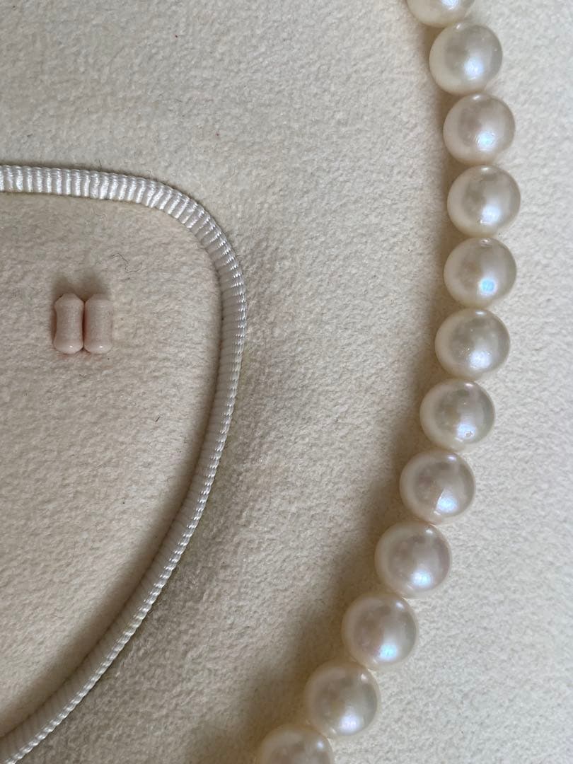 【最終値下げ】アコヤ真珠ネックレス　大玉 38㎝　真珠科学研究所のケース付き