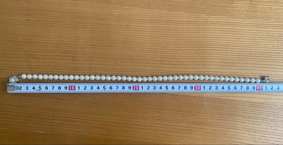 【最終値下げ】アコヤ真珠ネックレス　大玉 38㎝　真珠科学研究所のケース付き