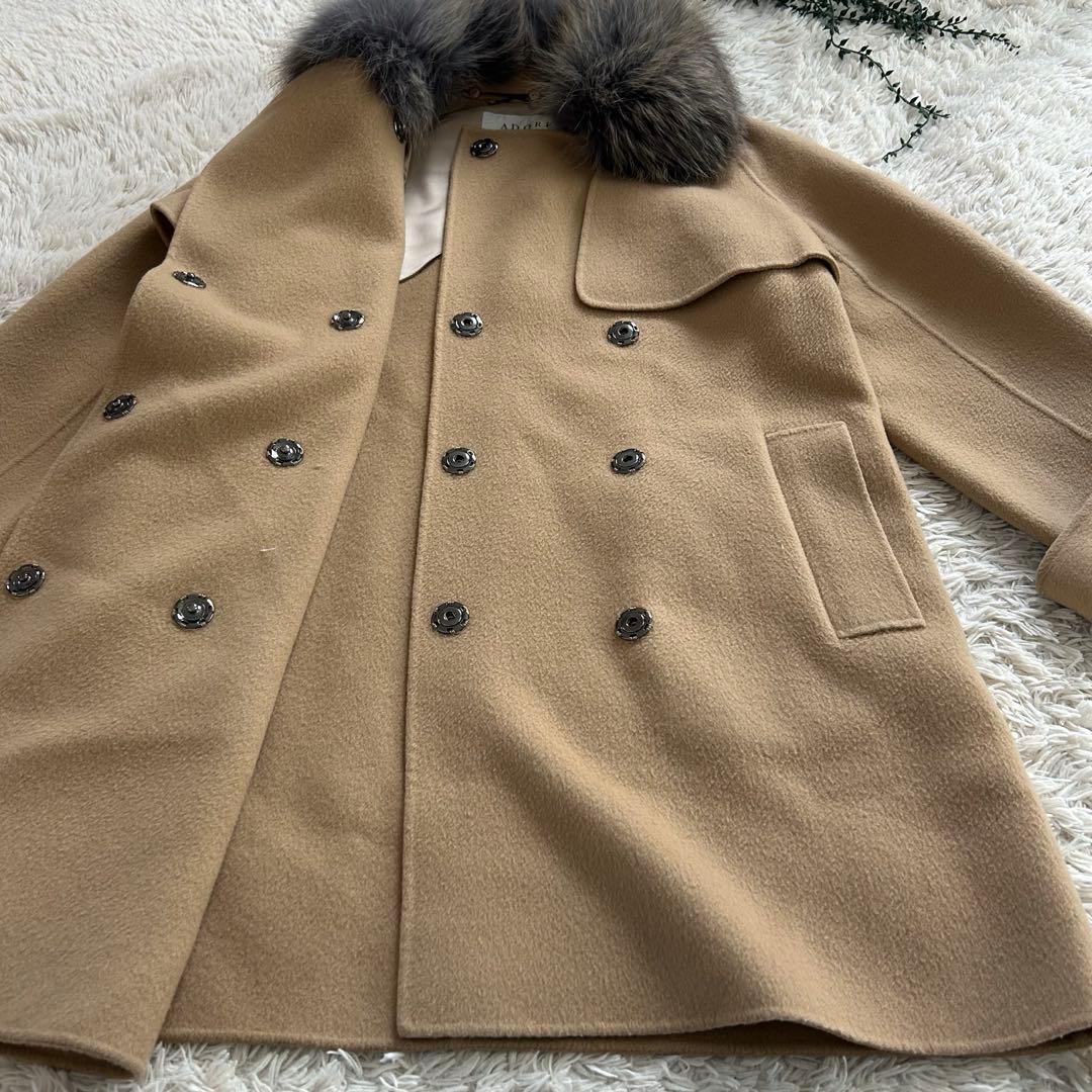 美品✨アドーア ゴールデンアイランドフォックスカシミヤ混 ウールコート