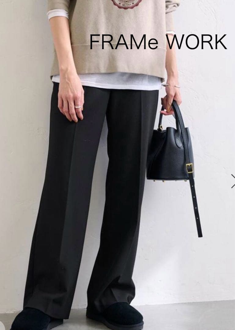 【新品タグ付き】FRAMeWORK 裏起毛フレアパンツ ブラック　38