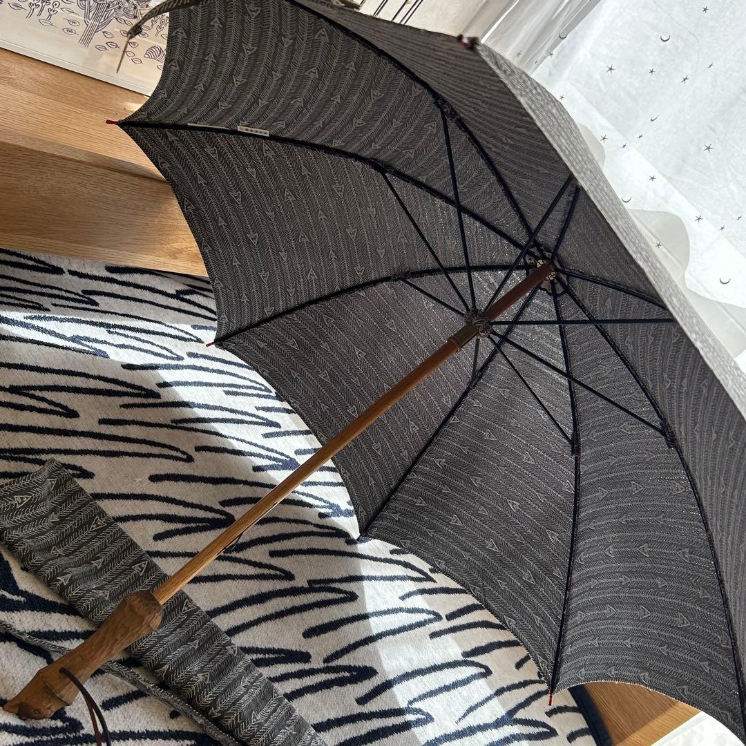 【未使用】イイダ傘店　KITAYA 日傘・長傘　猫　グレー