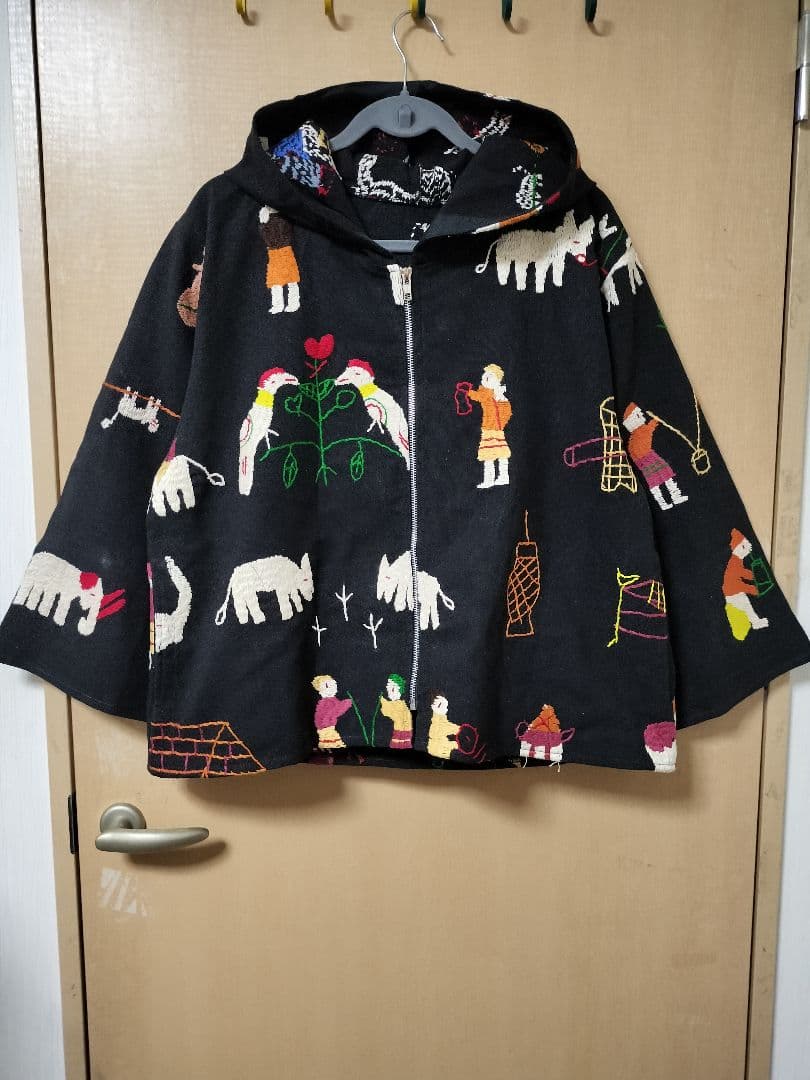 エスニック　パーカー　ナカ族パーカー　手刺繍　男女共用　新品　タイ製5