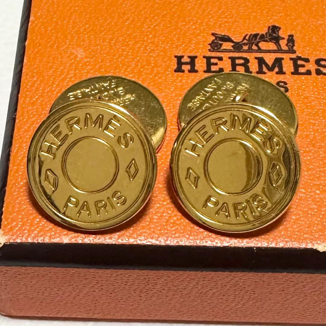 美品✨HERMES エルメス カフス ボタン セリエ ゴールド 箱有り メンズ