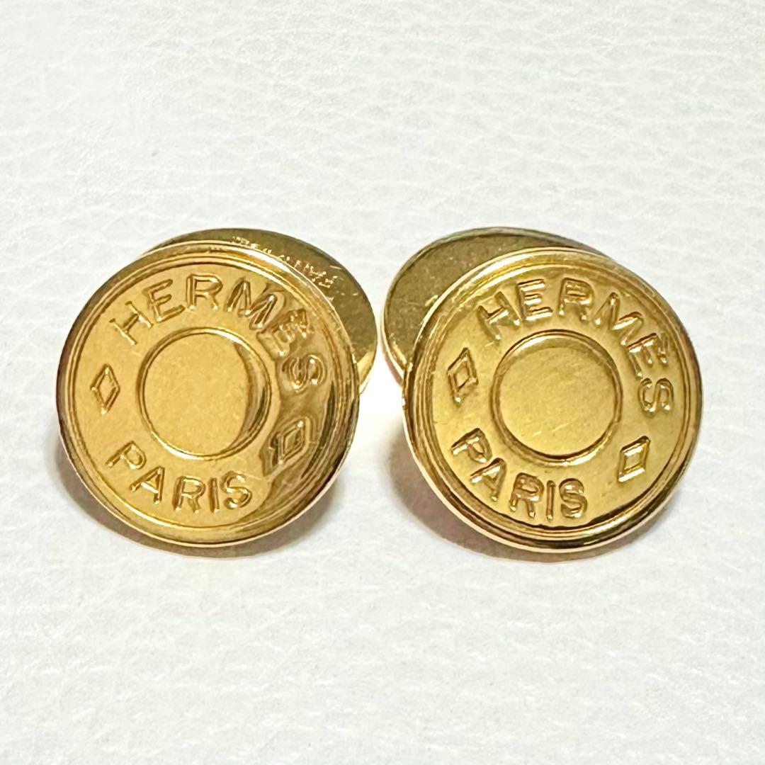 美品✨HERMES エルメス カフス ボタン セリエ ゴールド 箱有り メンズ