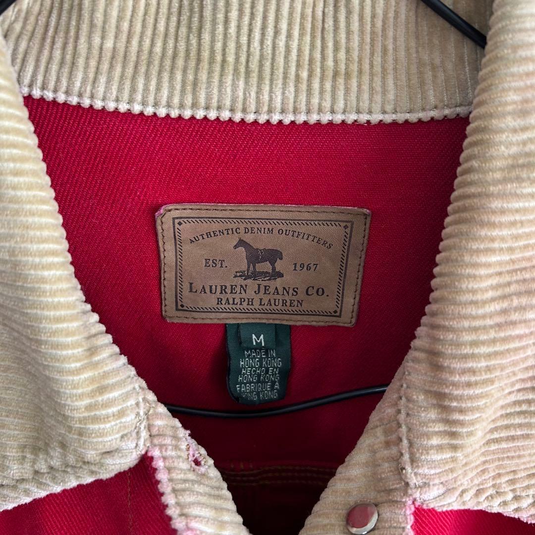 【美品】LAUREN JEANS Co. ラルフローレン　カバーオール　赤　M