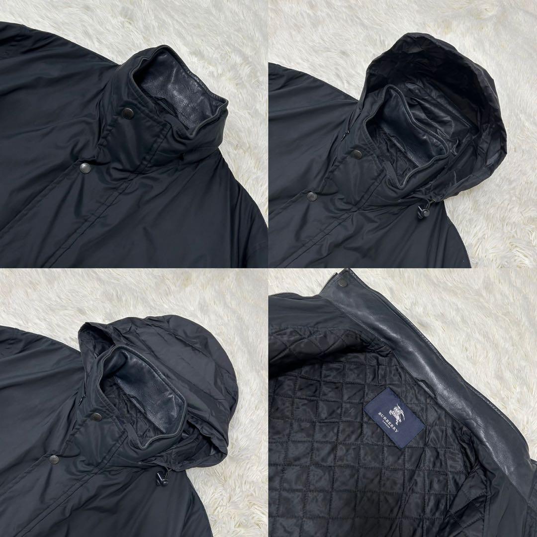 【美品/M】バーバリーロンドン ステンカラーコート アウター キルティング 黒