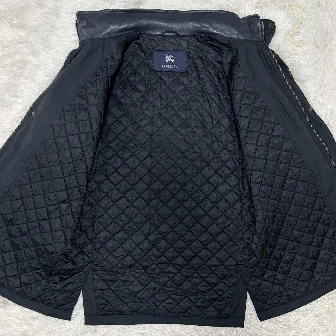 【美品/M】バーバリーロンドン ステンカラーコート アウター キルティング 黒