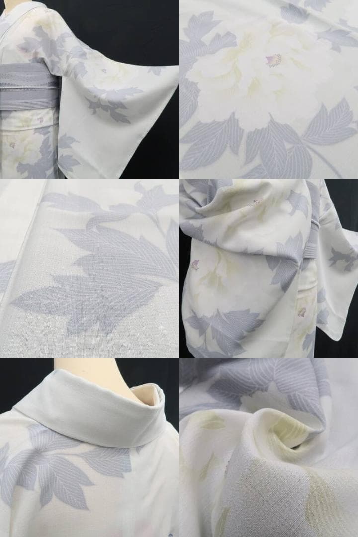 新品 撫松庵 セオアルファ 牡丹 洗える夏着物 仕付け糸付 小紋 浴衣 6281